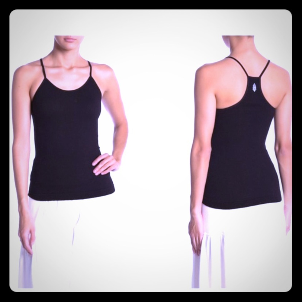 Free People || 5 ⭐️ Shine On Black Racerback Tank